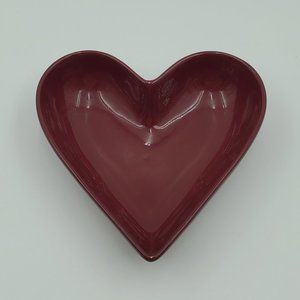 Simple Additions by The Pampered Chef Red Heart Shaped Dish Red Trinket Dish